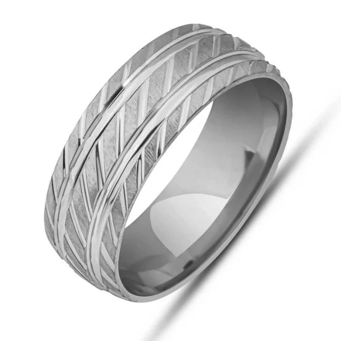 Luz&Pos Gümüş Kalemli Rodyum Alyans