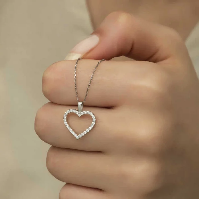 Luz&Pos Gümüş Kalp Bayan Kolye