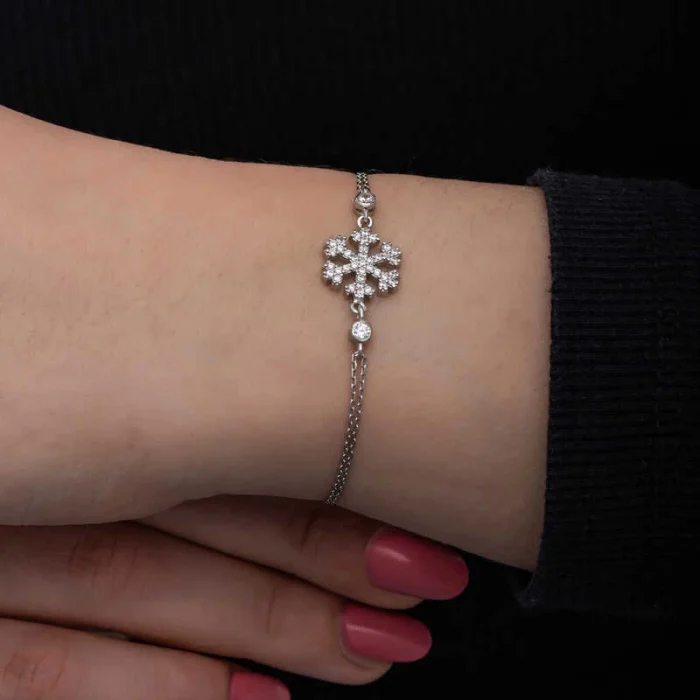 Luz&Pos Gümüş Kar Tanesi Kadın Bileklik