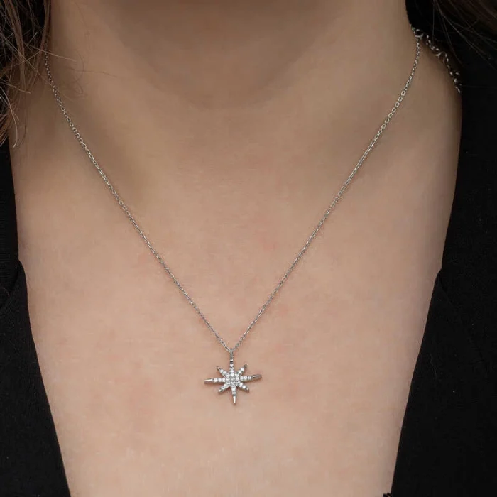 Luz&Pos Gümüş Kutup Yıldızı Kadın Kolye
