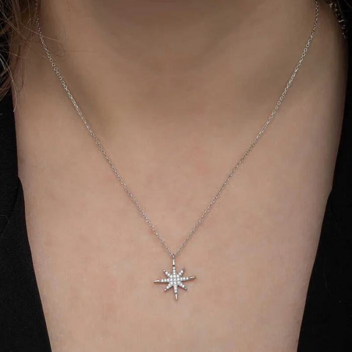 Luz&Pos Gümüş Kutup Yıldızı Kadın Kolye