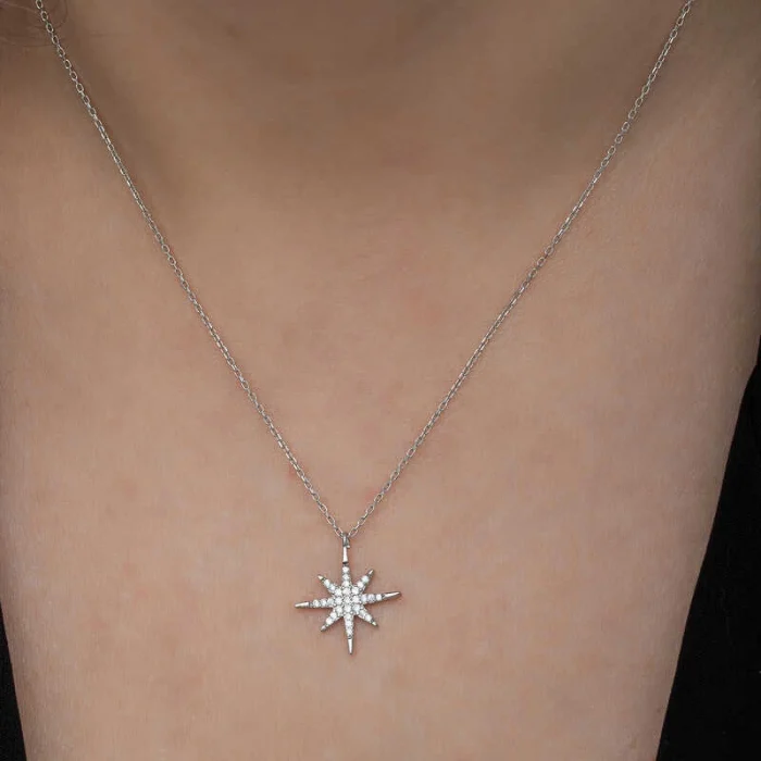 Luz&Pos Gümüş Kutup Yıldızı Kadın Kolye
