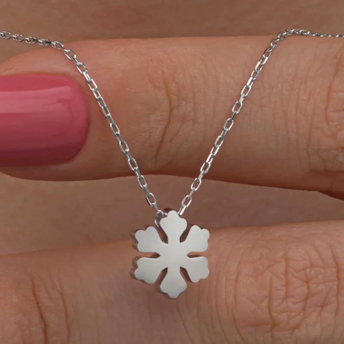 Luz&Pos Gümüş Minimal Kar Tanesi Kadın Kolye