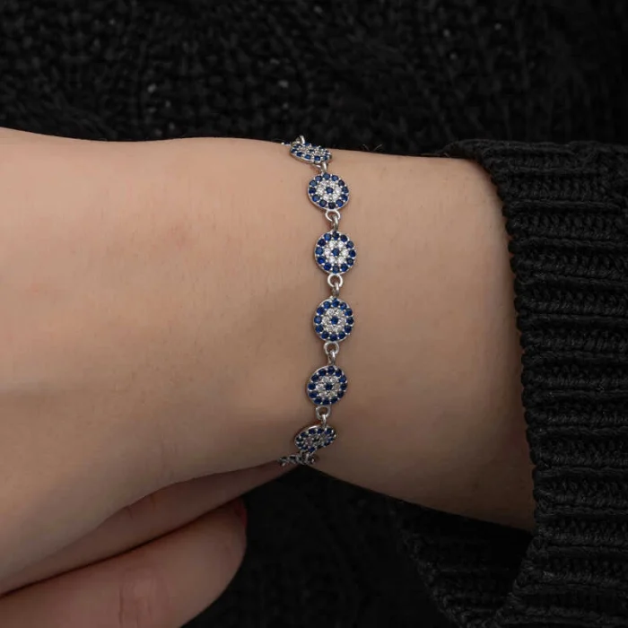 Luz&Pos ​gümüş Nazar Boncuklu Kadın Bileklik