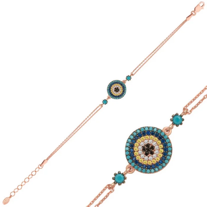 Luz&Pos Gümüş Rose Nazar Bayan Bileklik