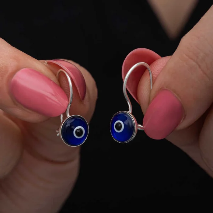 Luz&Pos Gümüş Sallantılı Nazar Kadın Küpe