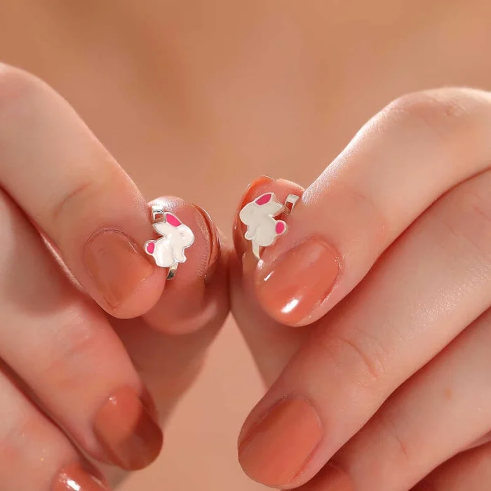 Luz&Pos Gümüş Tavşan Çocuk Küpesi