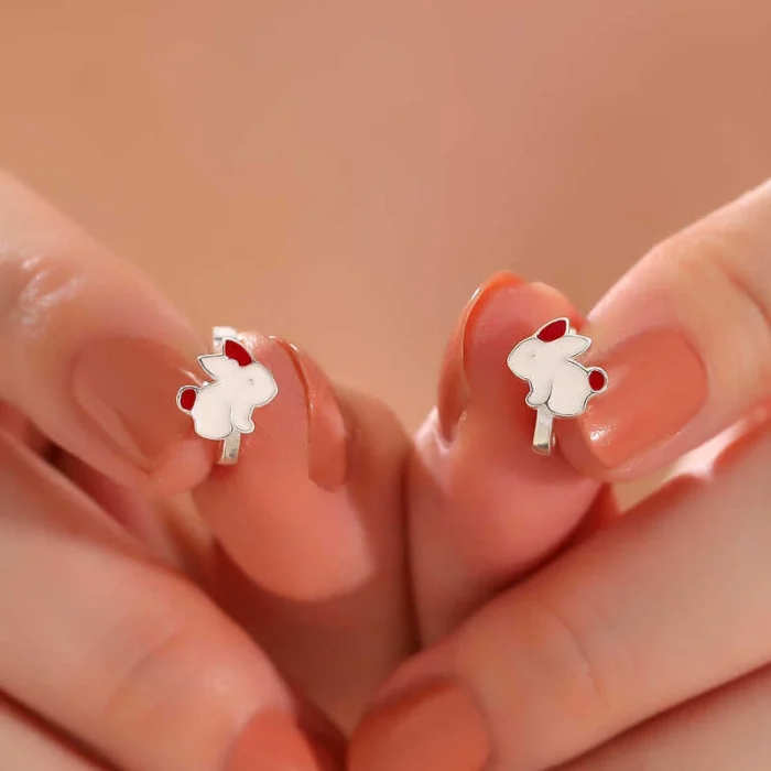 Luz&Pos Gümüş Tavşan Çocuk Küpesi