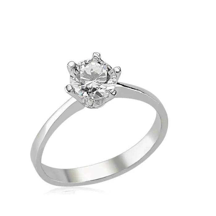 Luz&Pos Gümüş Tek Taş Bayan Yüzük