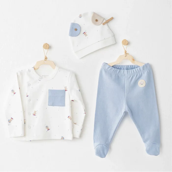 Luz&Pos Hat Set Rainbow 3lü Zıbın Takım Blue