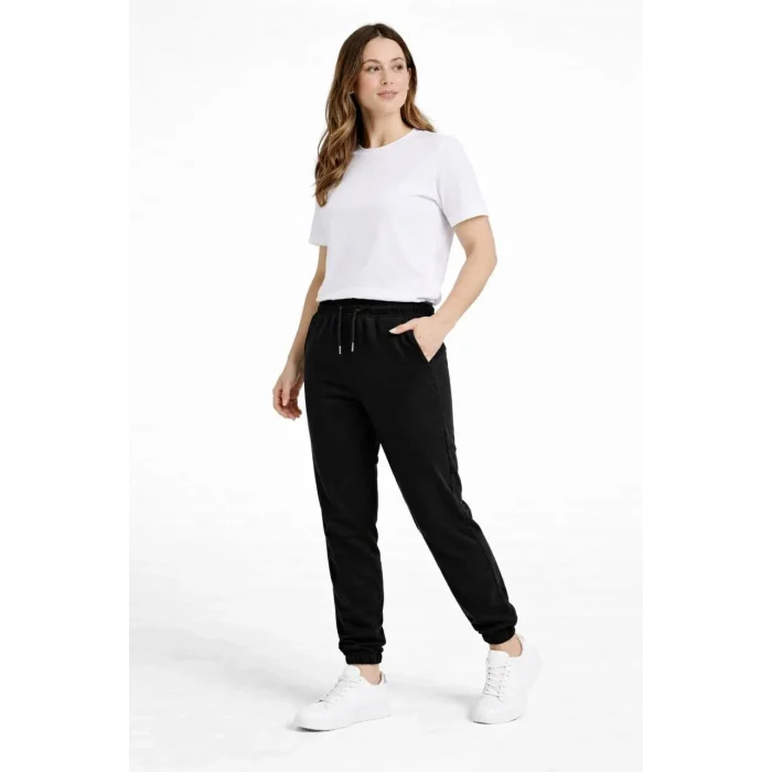 Luz&Pos Kadın Jogger Eşofman Altı Rahat Kalıp, Cepli, Lastikli Paça, Günlük Spor Pantolon - Siyah