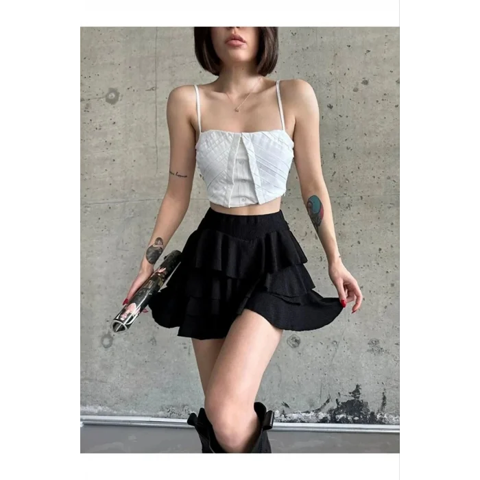 Luz&Pos Kadın Mykonos Basic Etek - Siyah