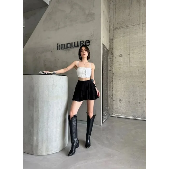 Luz&Pos Kadın Mykonos Basic Etek - Siyah