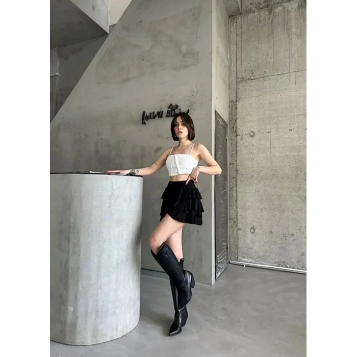 Luz&Pos Kadın Mykonos Basic Etek - Siyah