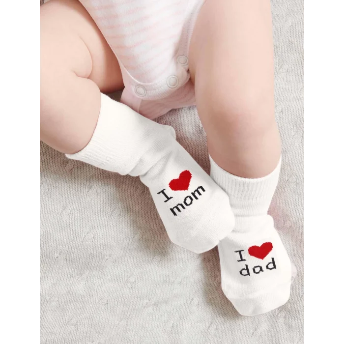 Luz&Pos Mom Dad 3lü Penye Soket Çorap 10123 Ekru