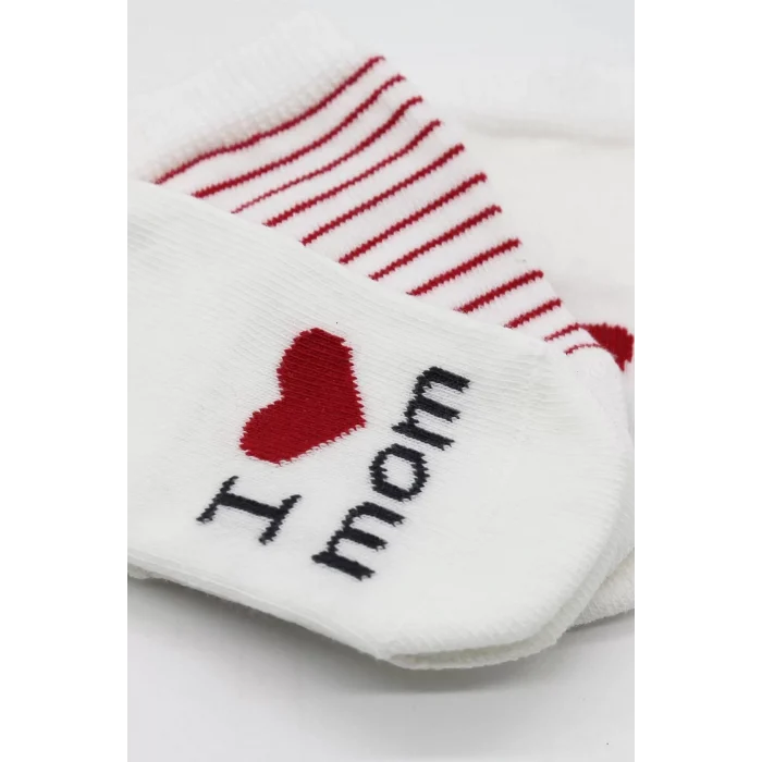 Luz&Pos Mom Dad 3lü Penye Soket Çorap 10123 Ekru