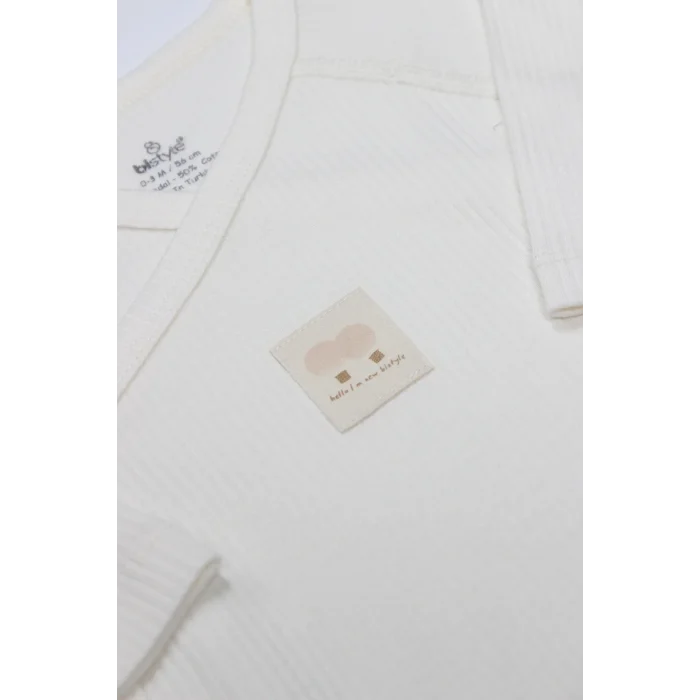 Luz&Pos Organic Modal Flying Balloons Kruvaze Uzun Kol Body Bs17121 Ekru