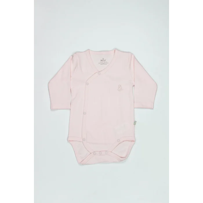 Luz&Pos Organik Natural Basic Style Kruvaze Uzun Kol Body Bs17102 Pembe