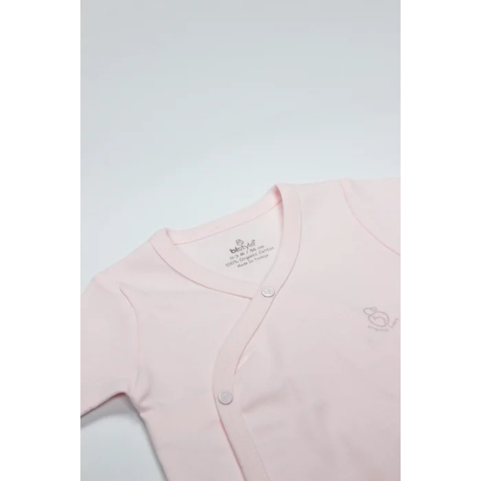 Luz&Pos Organik Natural Basic Style Kruvaze Uzun Kol Body Bs17102 Pembe