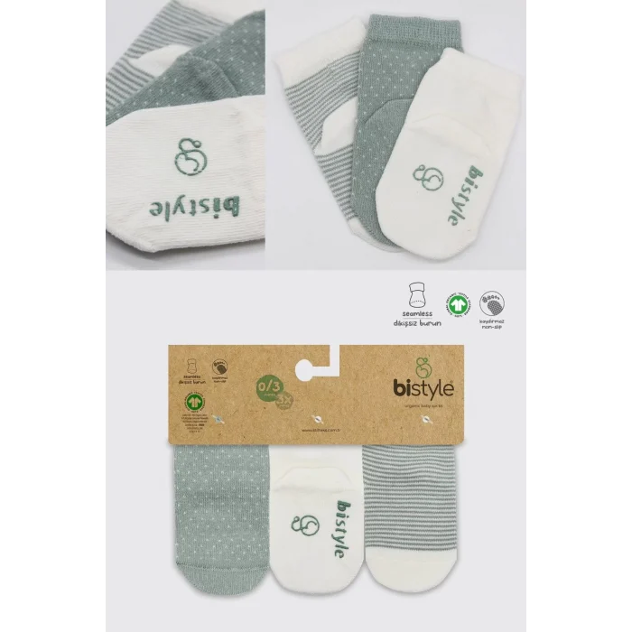 Luz&Pos Puanlı Kaymaz Penye Soket Çorap 3lü Bs10108 Nil