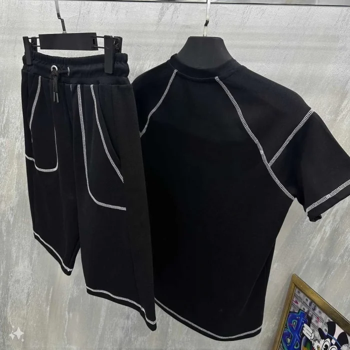 Luz&Pos Unisex Karoyaka Dikişli Şortlu Takım - Siyah