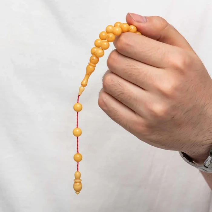 Luz&Pos Yuvarlak Sıkma Kehribar Tesbih