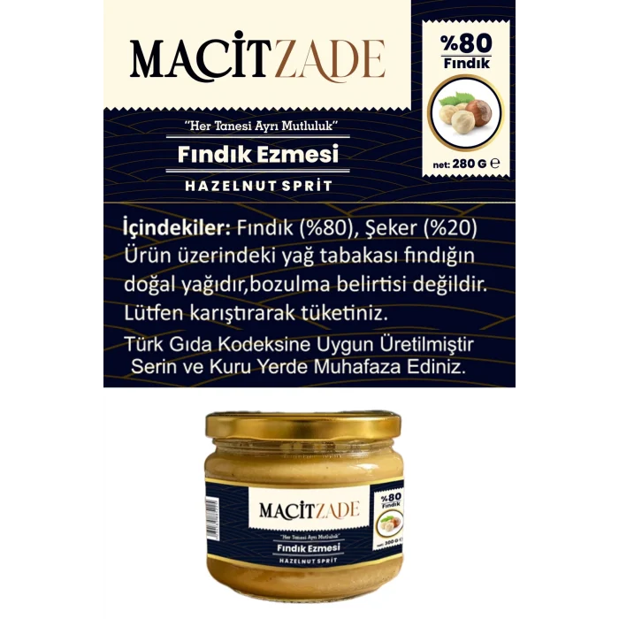 Macitzade Fındık Ezmesi 280 gr
