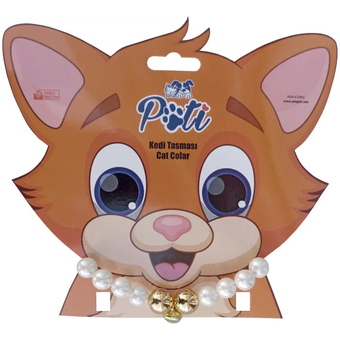 Markapet Kedi Ve Köpek Lüx İncili Kolye 24-28 cm Medium Beyaz