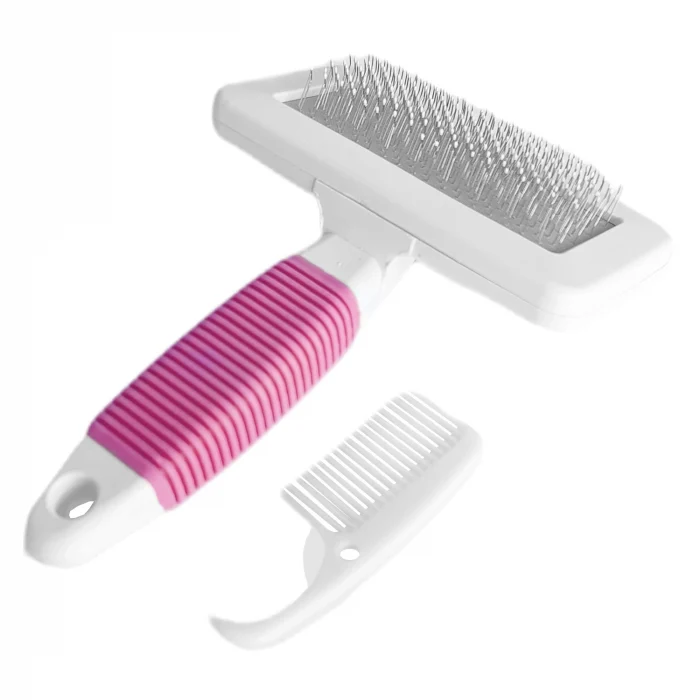 Markapet Temizleme Aparatlı Kedi Köpek Tarağı 9.5 cm-14 cm Medium Pembe