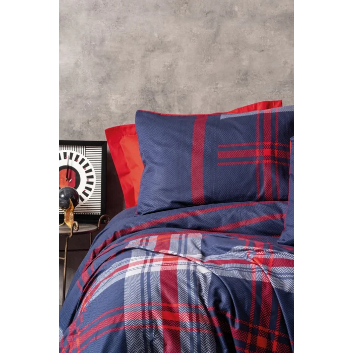 Masculine Çift Kişilik Nevresim Takımı Abel Kırmızı