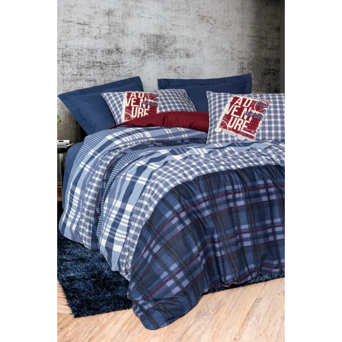 Masculine Tek Kişilik Nevresim Takımı Roger Lacivert