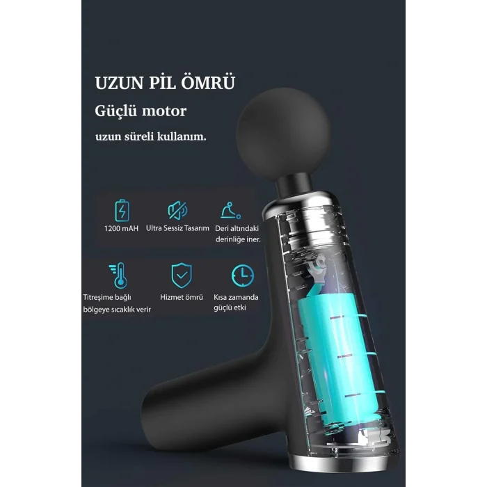 Mini Profesyonel Şarjlı Masaj Aleti 4 Başlıklı Kh-800