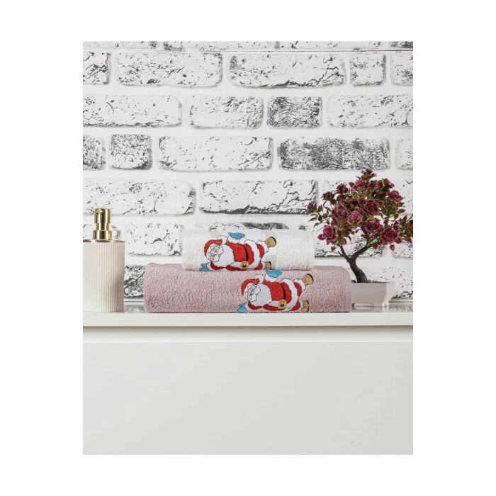 Mira Home Banyo Havlusu Takımı Noel Baba  Nakışlı