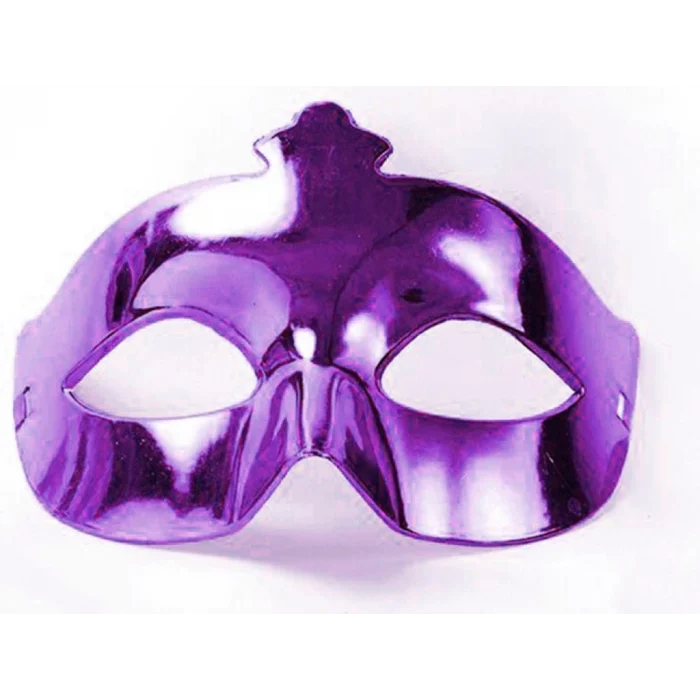 Mor Renk Kostüm Partisi NessiWorld Parlak Balo Maskesi 15x10 cm