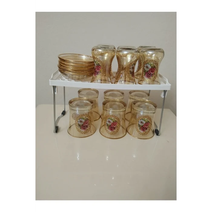 Mutfak Rafı Bardak Düzenleyici Bardak Rafı Dolap İçi Düzenleyici 14x30x15 Royaleks-TİM308