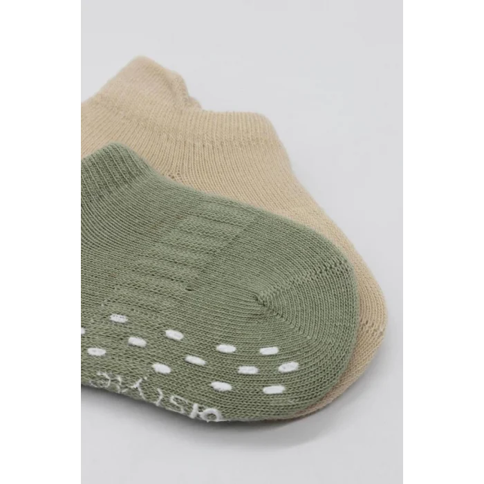 NessiWorld 2Li Sneakers Kaymaz Colours Penye Çorap BS20104 Nil Bej