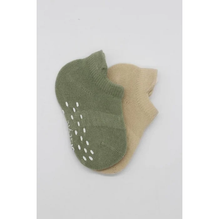 NessiWorld 2Li Sneakers Kaymaz Colours Penye Çorap BS20104 Nil Bej