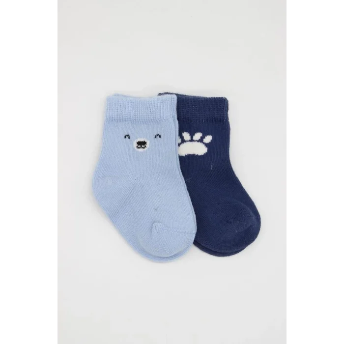 NessiWorld Bear Penye Soket Çorap 2Li BS10116 Mavi