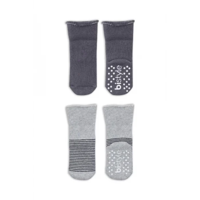 NessiWorld Çemberli Kaymaz Havlu Soket Çorap 2Li BS10503 Gri-Antrasit(ADET FİYATIDIR)