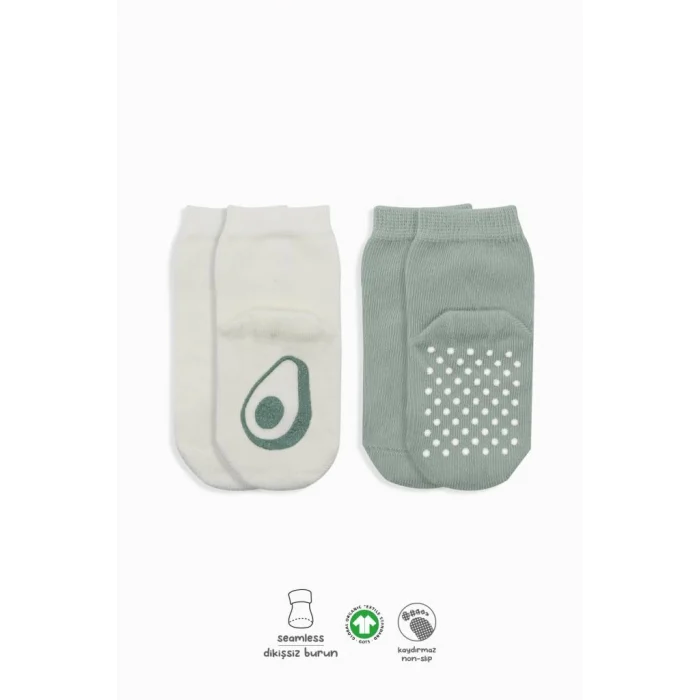 NessiWorld Meyve Figürlü Kaymaz Soket Çorap 2Li BS10105 Nil Ekru (ADET FİYATIDIR)