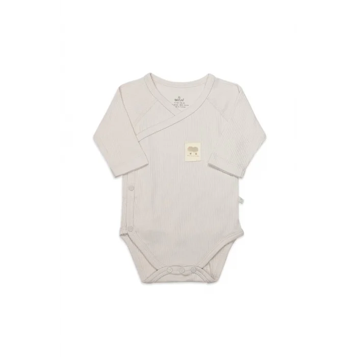 NessiWorld Organic Modal Flying Balloons Kruvaze Uzun Kol Body BS17121 Bej