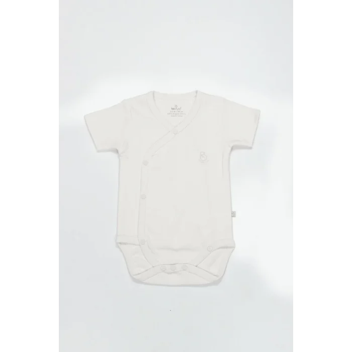 Bistyle Organik Natural Basic Style Kruvaze Yarım Kol Body BS17101 Ekru