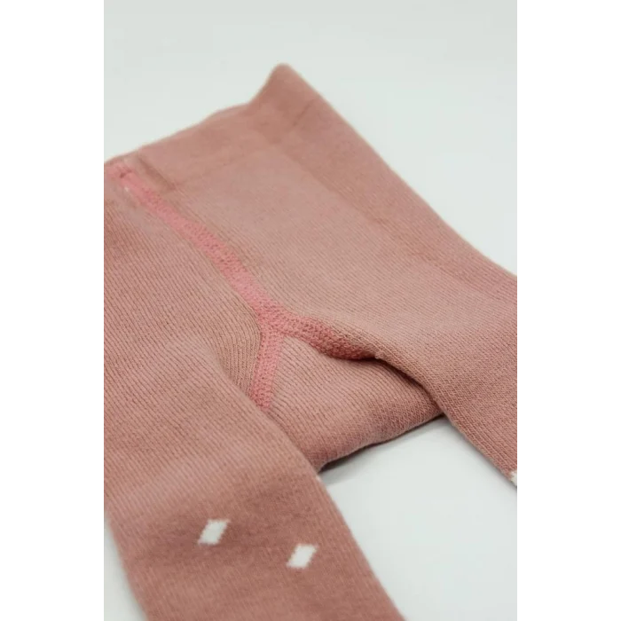 NessiWorld Tekli Puan Kaymaz Havlu Külotlu Çorap BS50502 Pudra