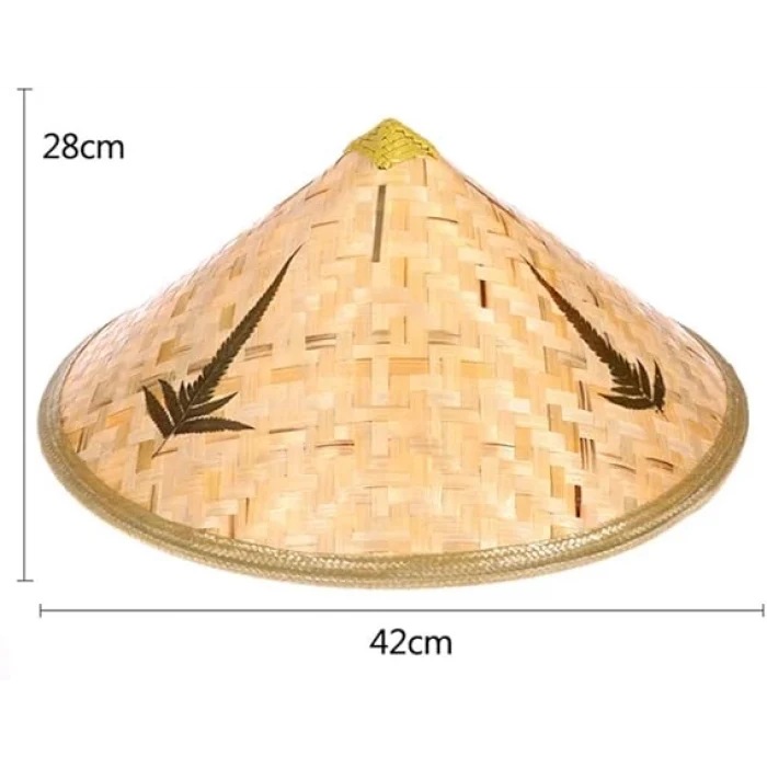 Naturel Renk Cambodia Kamboçyalı Vietnam Şapkası PVC Hasır