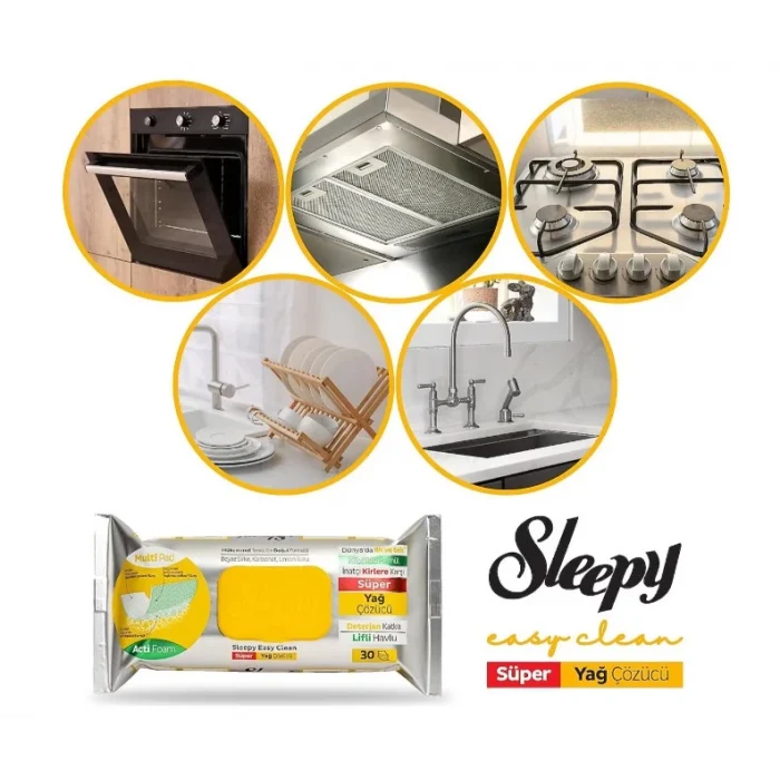 NessiWorld Yüzey Temizlik Havlusu 30 Adet Yağ Çözücü