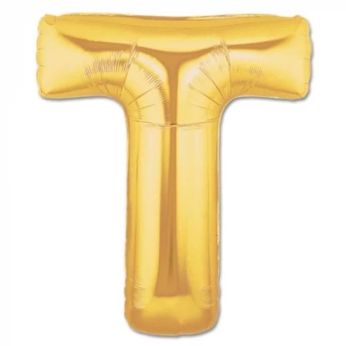 T Harf Folyo Balon Altın Renk  40 inç