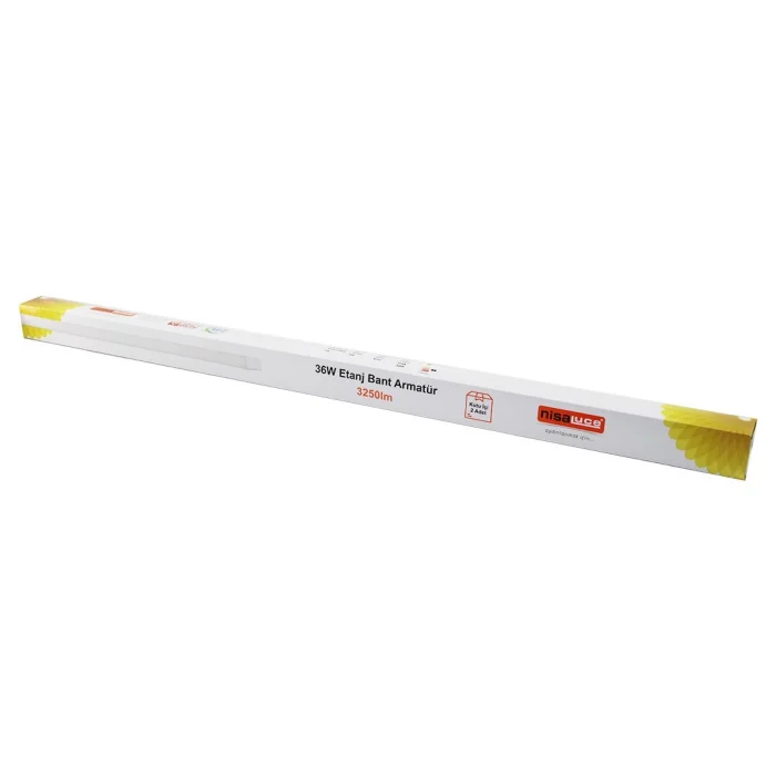 Nisaluce Eamp-082/1 2pcs 36w - 120cm Led Etanj Bant Armatür Lamba Ampul Beyaz - 6500k 3250lümen Montaj Ayar Kanallı