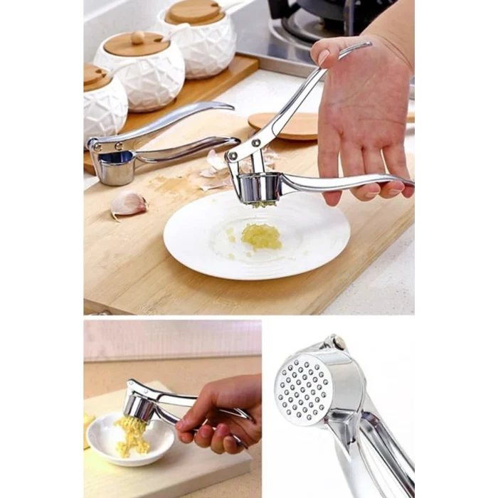 Paslanmaz AA Kalite Çelik Sarımsak Ezeceği Sarımsak Presi Hazneli Maunel Ezici