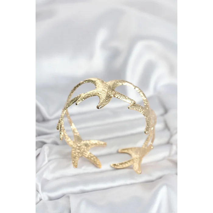 Pirinç Gold Renk Deniz Yıldızı Model Kadın Bileklik