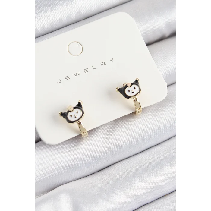 Pirinç Kuromi Model Gold Renk Çocuk Küpe